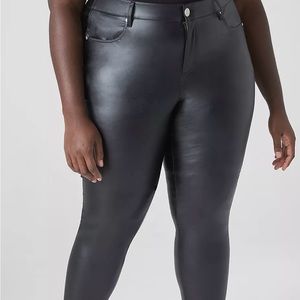 Black faux leather pants from Lane Bryant